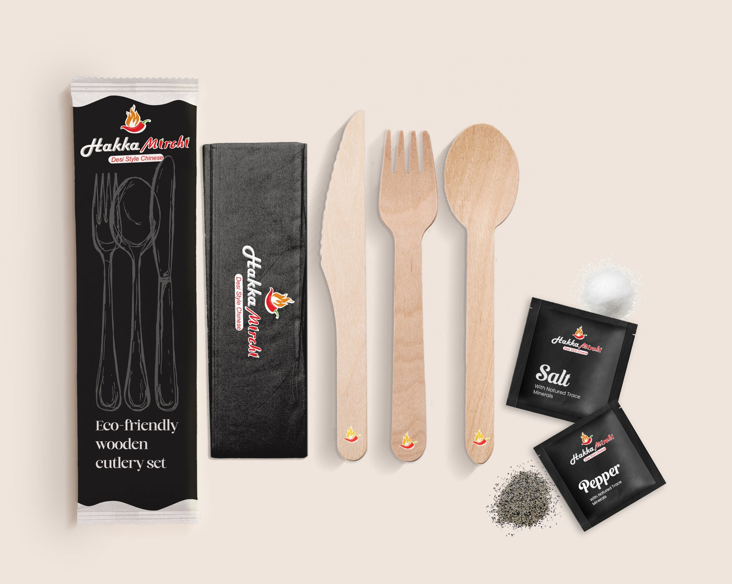 Cutlery Pack ( With Branding On The Cover Pack )